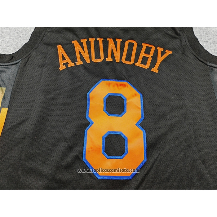 Camiseta New York Knicks Og Anunoby NO 8 Statement 2025-26 Negro